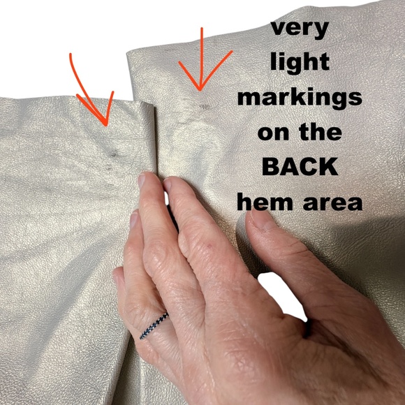 pants EXPRESS leather S iridescent pearl straight leg mid rise neutral elegant - Picture 14 of 17